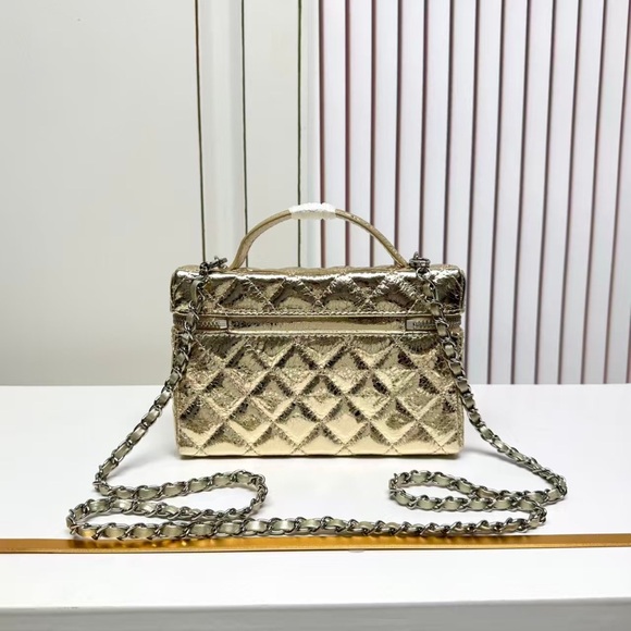 CHANEL Metallic Gold Quilted Mini Bag - Picture 4 of 9